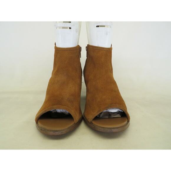 ALDO Womens Brown Suede Zip Open Toe Fashion Ankle Boots Booties Size 8.5 M - Picture 5 of 11